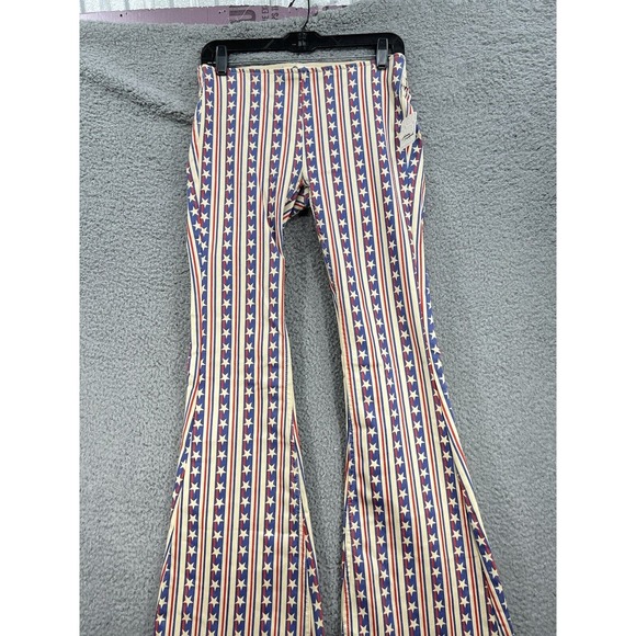 Free People Penny Pull On Stars and Stripes Flare Jeans Size 26 - Picture 2 of 10